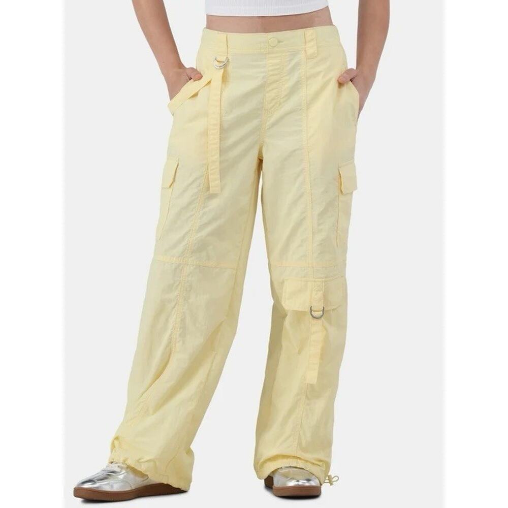 No Boundaries Women's Parachute Pants,Yellow Size XXL(20) New